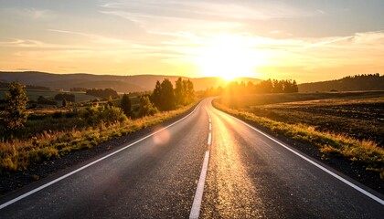 Scenic road at sunset