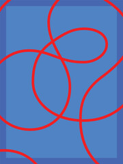 Red lines plus blue contrast vector poster background