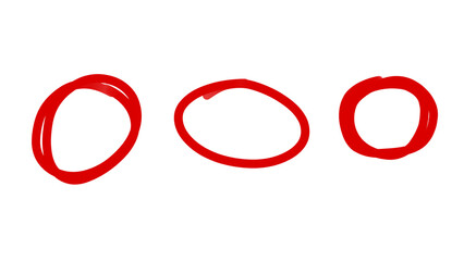 Collection of hand drawn circles isolated on transparent background. Teal color doodle style symbol. 