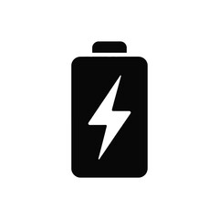 Black battery icon with white lightning bolt symbol