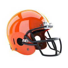 Gllossy American football helmet with reflections, isolated on white background