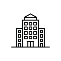 Fototapeta premium Modern office building icon with multiple floors