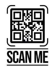 Scan QR code icon. Digital scanning qr code. QR code scan for smartphone. QR code for payment. Scan QR code symbol