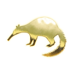 Shining golden anteater, alpha channel

