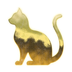 Multiple vector illustrations sitting cat, cute cartoon-style characters

