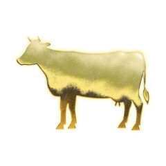 Multiple vector illustrations cow, cute cartoon-style characters

