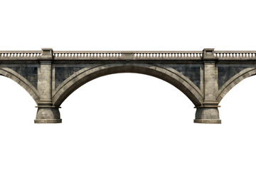 Ornate stone arch bridge structure isolated on a transparent background image