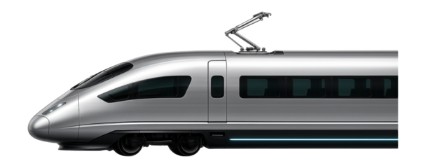 Electric high-speed train with pantograph mounted on the roof