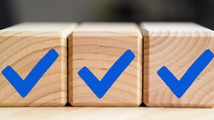 Wooden blocks with checkmarks (1)