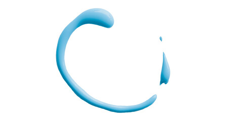 Beautiful light blue watercolor brush isolated on transparent background.