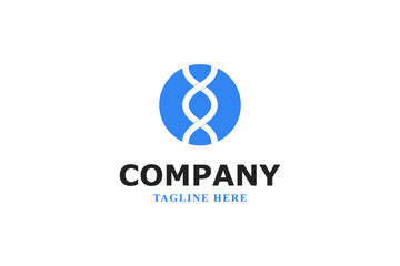 DNA in a blue circle logo design