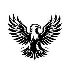 Obraz premium A powerful eagle with wings spread wide isolated on a white background