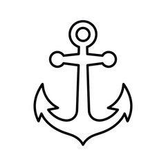 Simple outline drawing of a nautical anchor