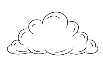 Simple hand drawn cloud outline illustration
