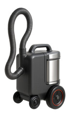 High-capacity vacuum sweeper with extended hose and rear debris container
