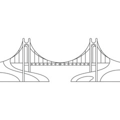Minimalist Bridge Illustration with Symmetrical Design and Clean Lines