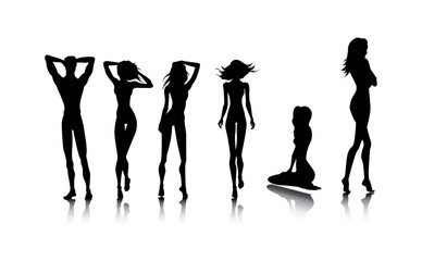 Silhouette of a woman on black colour