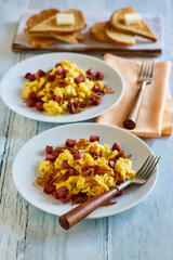 kielbasa and scrambled eggs