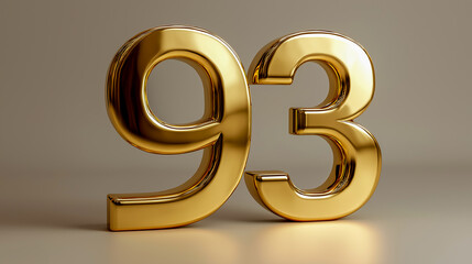 Elegant gold metallic 93 displayed on the light background