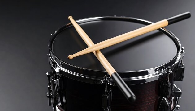 Drum set with drumsticks