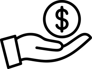 Hand holding a dollar coin symbolizing financial support and economic assistance