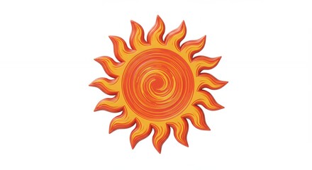 Fototapeta premium Orange yellow sun graphic design