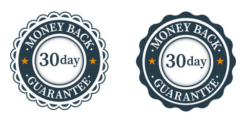 Money Back Guarantee 30 Day Badge Seal Warranty Refund Icon Design