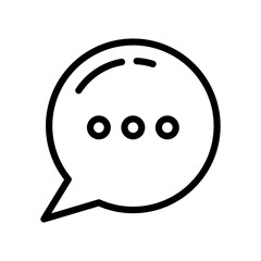 Chat bubble dots icon thick line