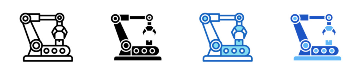 Obraz premium Industrial Robot Icon Set Multiple Style Collection