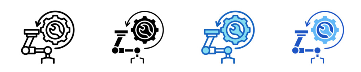 Machine Maintenance  Icon Set Multiple Style Collection