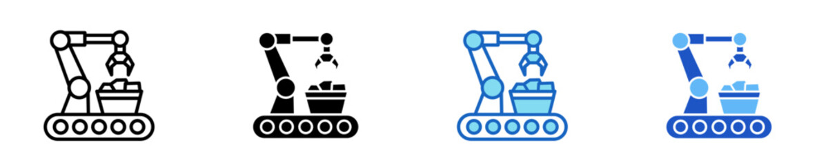 Fototapeta premium Raw Materials Icon Set Multiple Style Collection