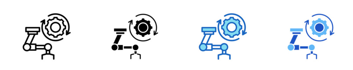 Robotics Automation  Icon Set Multiple Style Collection
