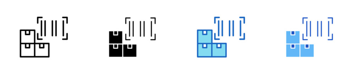 Inventory Barcode  Icon Set Multiple Style Collection