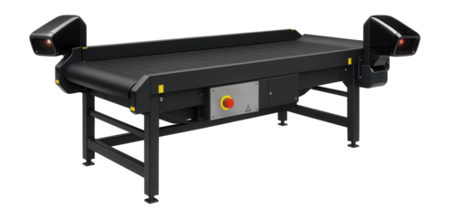 Cross-belt sorter with barcode scanners for sorting mail in a postal service center