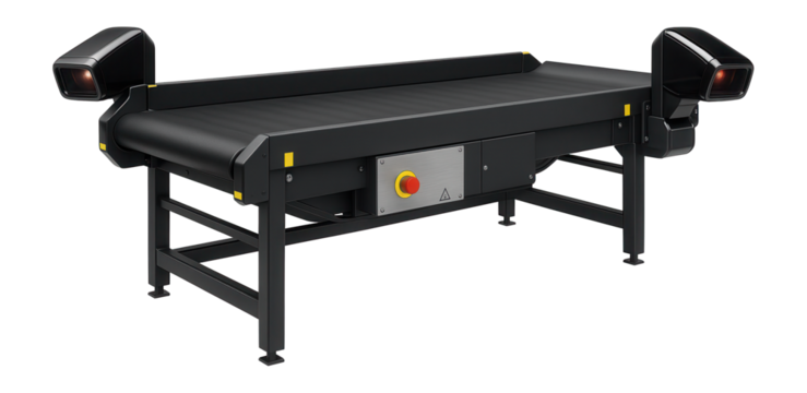 Cross-belt sorter with barcode scanners for sorting mail in a postal service center