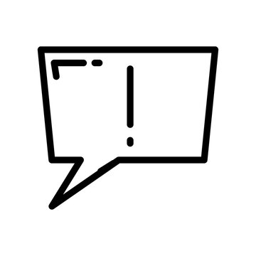 Rounded chat box exclamation icon thick line