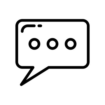 Speech bubble dots icon thick line