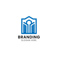Urban real estate and construction logo