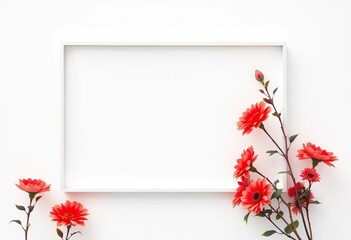 Clean, white background showcasing a single, thin, minimalist frame,  brochure,  graphic