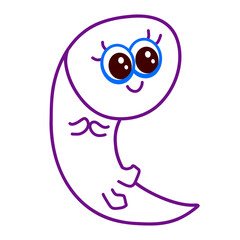 happy funny tadpole or leech clapping hands