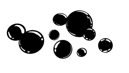 Bubbles fizzy foam doodle sketch hand drawn. Line shampoo bubbles, champagne gas linear. Water balls. sparkles.