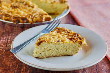 baked onion pie with white cheddar cheese