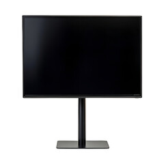 Trade show booth LCD screen stand, isolated on fully transparent png background