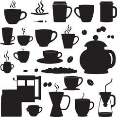 set of coffee cups 100% fully editable vector file.