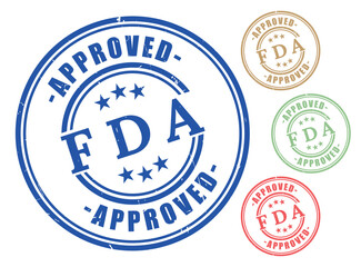 FDA Approved Badge Set, Multicolor Grunge Rubber Stamps for Medical Packaging  