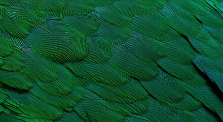 Obraz premium Macro close-up of iridescent green and blue feathers