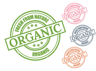 Fresh From Nature Organic Product Grunge Rubber Stamp Vector Set  