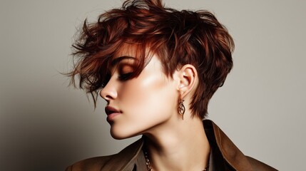 Modernized Androgynous Pixie for Thick Hair for woman.