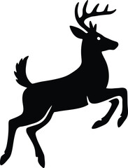 Silhouette leaping deer vector illustration of wildlife animal Vector Illustrator