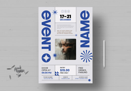 Bold Typography Event Poster Template